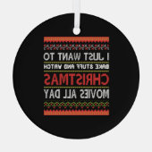 私はただクリスマスに物と時計を焼きたい ガラスオーナメント (裏面)