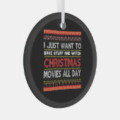 私はただクリスマスに物と時計を焼きたい ガラスオーナメント (正面右)