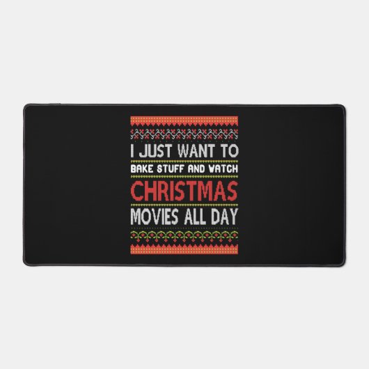 私はただクリスマスに物と時計を焼きたい デスクマット (正面)