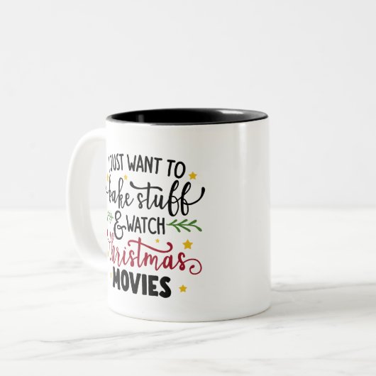 私はただクリスマスのモビを物と見たい ツートーンマグカップ (正面左)