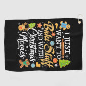 私はただクリスマスを物と見たい ゴルフタオル (横)