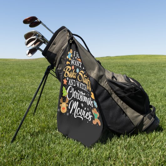 私はただクリスマスを物と見たい ゴルフタオル (グリーン)