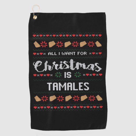 私はただクリスマスを物と見たい ゴルフタオル (正面)