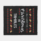 私はただクリスマスを物と見たい フリースブランケット (正面(横))