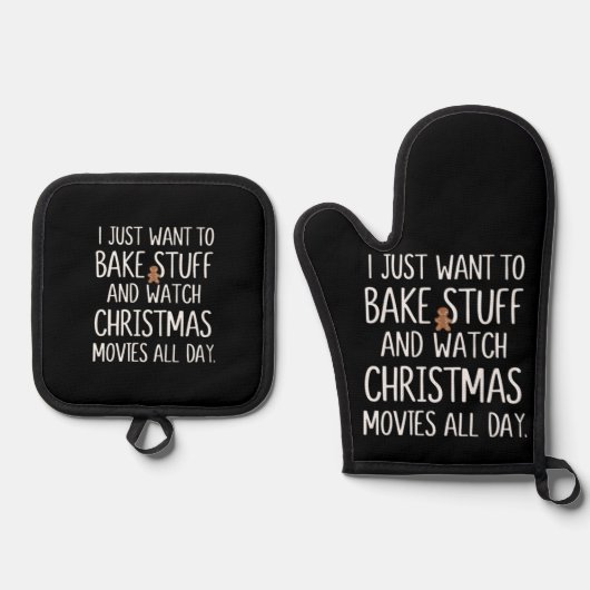 私はただクリスマス映画を物で見たい 鍋つかみ&鍋敷きセット (正面)