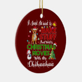 私はただクリスマス映画を見たいチワワ セラミックオーナメント (右)