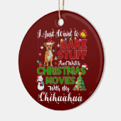 私はただクリスマス映画を見たいチワワ セラミックオーナメント (左)
