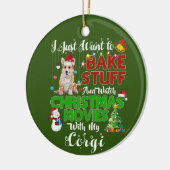 私はただコルギでクリスマスムービーを見たい セラミックオーナメント (左)