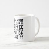 私はただコーヒーと英語のマスティフを飲みたい コーヒーマグカップ (正面右)