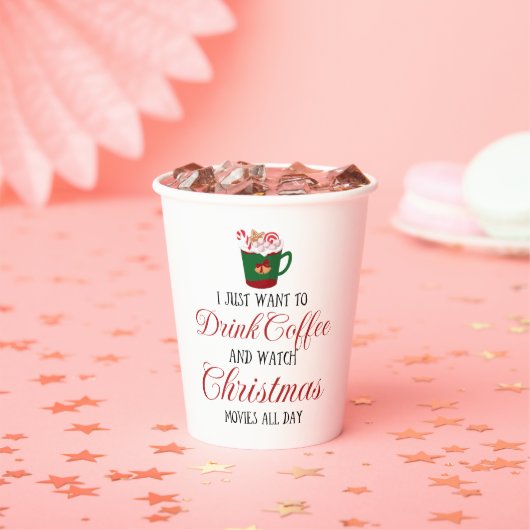 私はただコーヒーを飲んでクリスマスを見たい 紙コップ (インサイチュ)