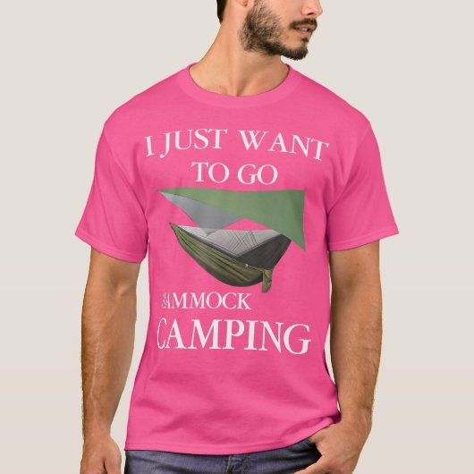 私はただハンモックキャンプに行きたい Tシャツ (正面)