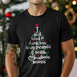 私はただビールを飲みたいクリスマスムービー Tシャツ