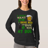 私はただビールを飲みつるますチョウCh Tシャツ (正面)