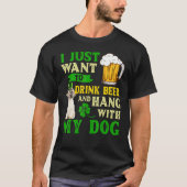 私はただビールを飲み、つる私のシーズー(犬)Tzで Tシャツ (正面)