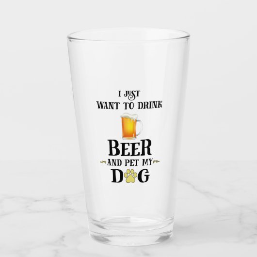 私はただビールを飲んで犬を飼いたい タンブラーグラス (正面)