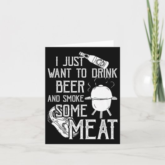 私はただビールを飲んで肉を吸いたいクール カード (正面)