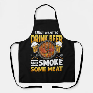 私はただビールを飲んで肉バーベキューを吸いたい エプロン