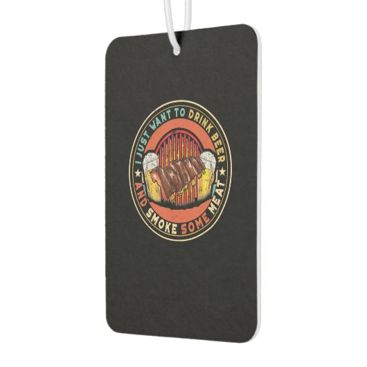 私はただビールを飲んで肉バーベキューを吸いたい カーエアーフレッシュナー (左)