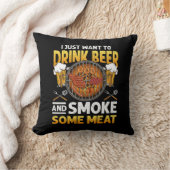私はただビールを飲んで肉バーベキューを吸いたい クッション (ブランケット)