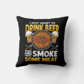 私はただビールを飲んで肉バーベキューを吸いたい クッション (裏面)