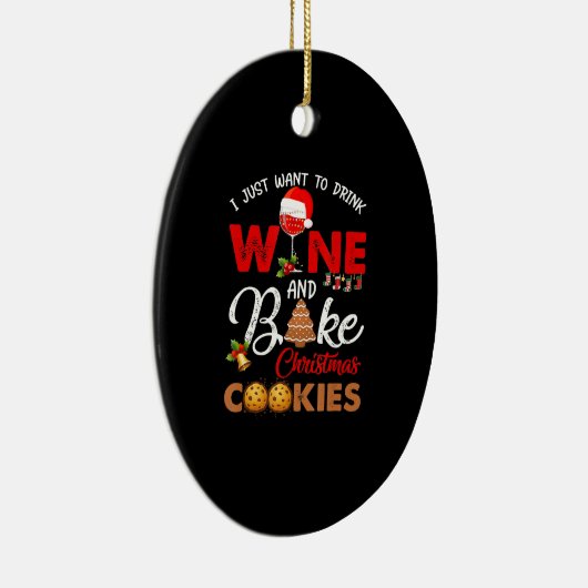 私はただワインを飲みたい |クリスマスクッキーを焼く セラミックオーナメント (右)