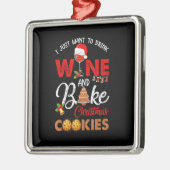 私はただワインを飲みたい |クリスマスクッキーを焼く メタルオーナメント (左)