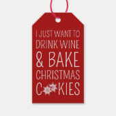 私はただワインを飲み、クリスマスクッキーを焼きたい ギフトタグ (正面)