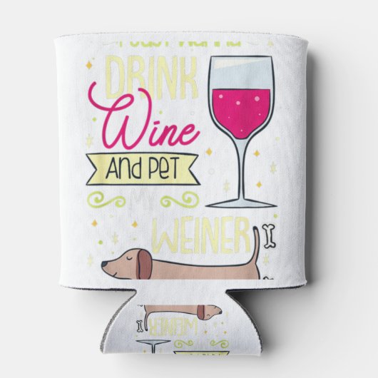 私はただワインを飲んでウィーナー犬を飼いたい 缶クーラー (裏面)