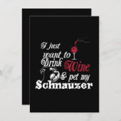 私はただワインを飲んでシュナウザーをなでたいだけだ サンキューカード (正面/裏面)