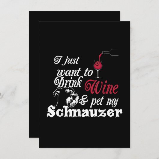 私はただワインを飲んでシュナウザーをなでたいだけだ サンキューカード (正面/裏面)