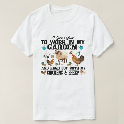 私はただ庭で働いて一緒に出つるかけたい Tシャツ (デザイン正面)