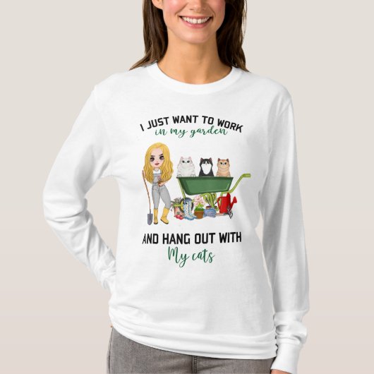 私はただ庭で働いて一緒に遊びたい Tシャツ (正面)