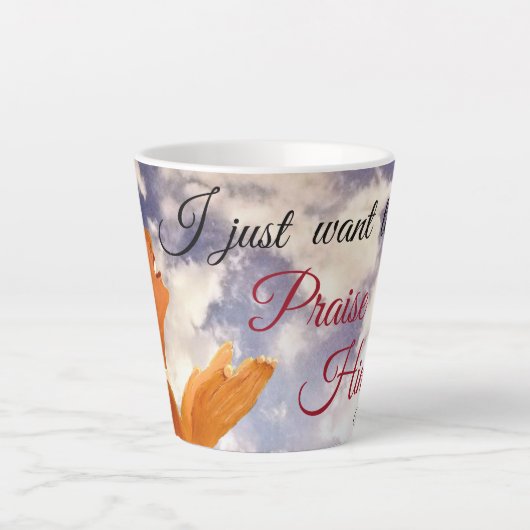 「私はただ彼を褒めたいだけだ」 カフェラテマグ (正面)