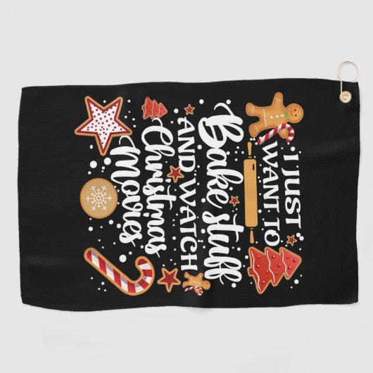 私はただ物と映画を見たい ゴルフタオル (横)