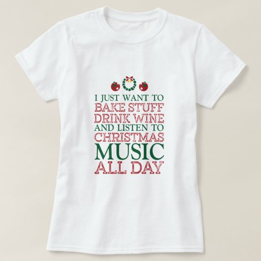 私はただ物ドリンクワインを焼きたい Tシャツ (デザイン正面)