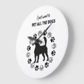 私はただ犬のタンクを全部なでたいだけです ラージ壁時計 (傾斜)