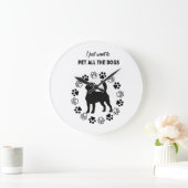 私はただ犬のタンクを全部なでたいだけです ラージ壁時計 (ホーム)