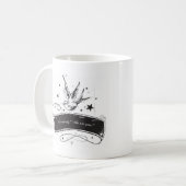 "私はだれもではないです。 だれですか。" コーヒーマグカップ (正面左)