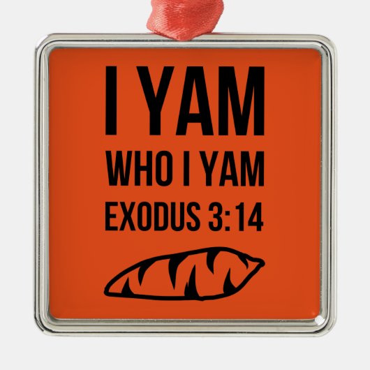 私はだれ私が出国のユーモアであるかです メタルオーナメント (正面)