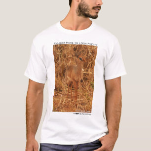 私はちょうどここに- dik-dikかわいらしく見ることいます tシャツ
