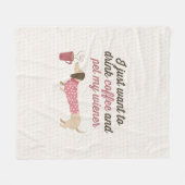 私はちょうどコーヒーを飲み及び私のウインナー(ピンク)をかわいがりたいと思います フリースブランケット (正面(横))