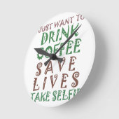 私はちょうどコーヒー保存の生命を飲み、seを取りたいと思います ラウンド壁時計 (傾斜)