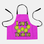 私はちょうどテニス、子供のフルプリントのエプロンが大好き エプロン (正面)