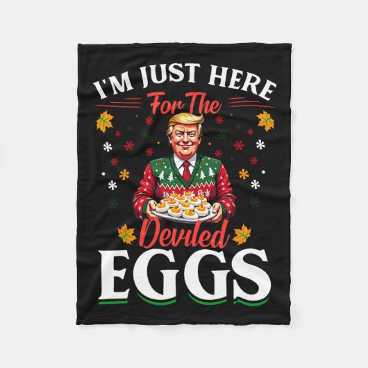 私はちょうどデベイル卵のトランプChrのためにおもしろいここにいる フリースブランケット (正面)