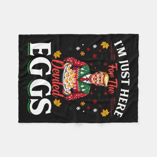 私はちょうどデベイル卵のトランプChrのためにおもしろいここにいる フリースブランケット (正面(横))