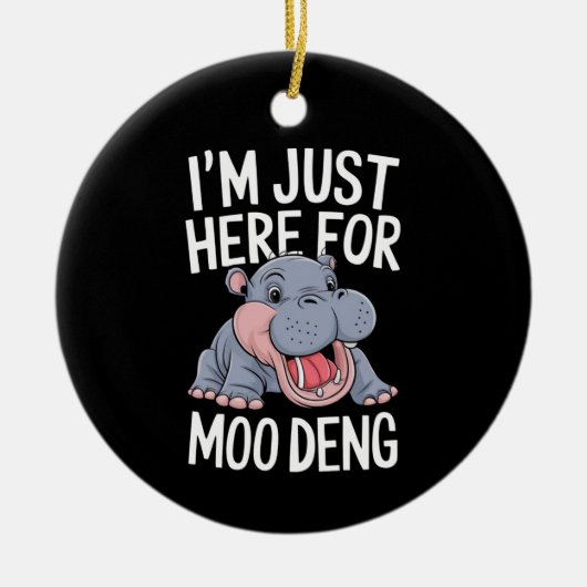 私はちょうどトウかわいいモーベビーヒッポのためにここにいる セラミックオーナメント (正面)