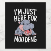 私はちょうどトウかわいいモーベビーヒッポのためにここにいる ワインラベル (シングルラベル)