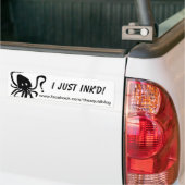 私はちょうどバンパーステッカーにインクをしみ込ませました バンパーステッカー (トラック上)