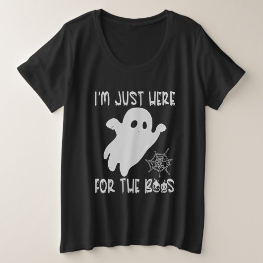 私はちょうどブスのために来た白 プラスサイズTシャツ (デザイン正面)