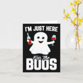 私はちょうどボウスワイン面白いハロウィーンのためにここにいる カード (黄色い花)